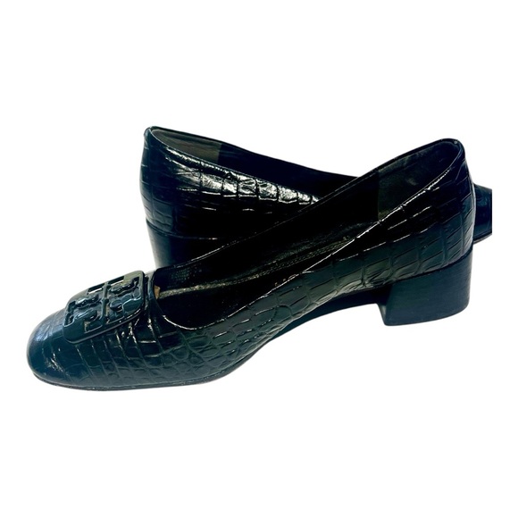 Tory Burch leather Black Croc-Embossed Women's Shoe size 8 - Picture 3 of 13